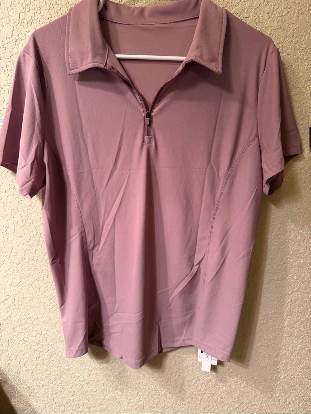 Women’s Short Sleeve Zip Polo in Dusty Mauve